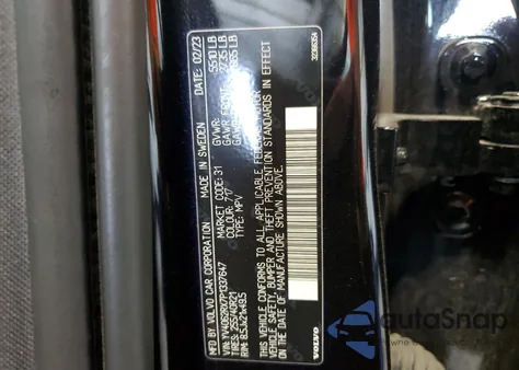 2023 Volvo Xc60 Ultimate from USA, damaged, VIN YV4062RX7P1337647